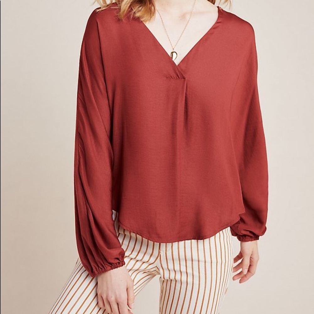 Anthropologie, Medium, Dolan Left Coast Contessa Top in Terracotta.